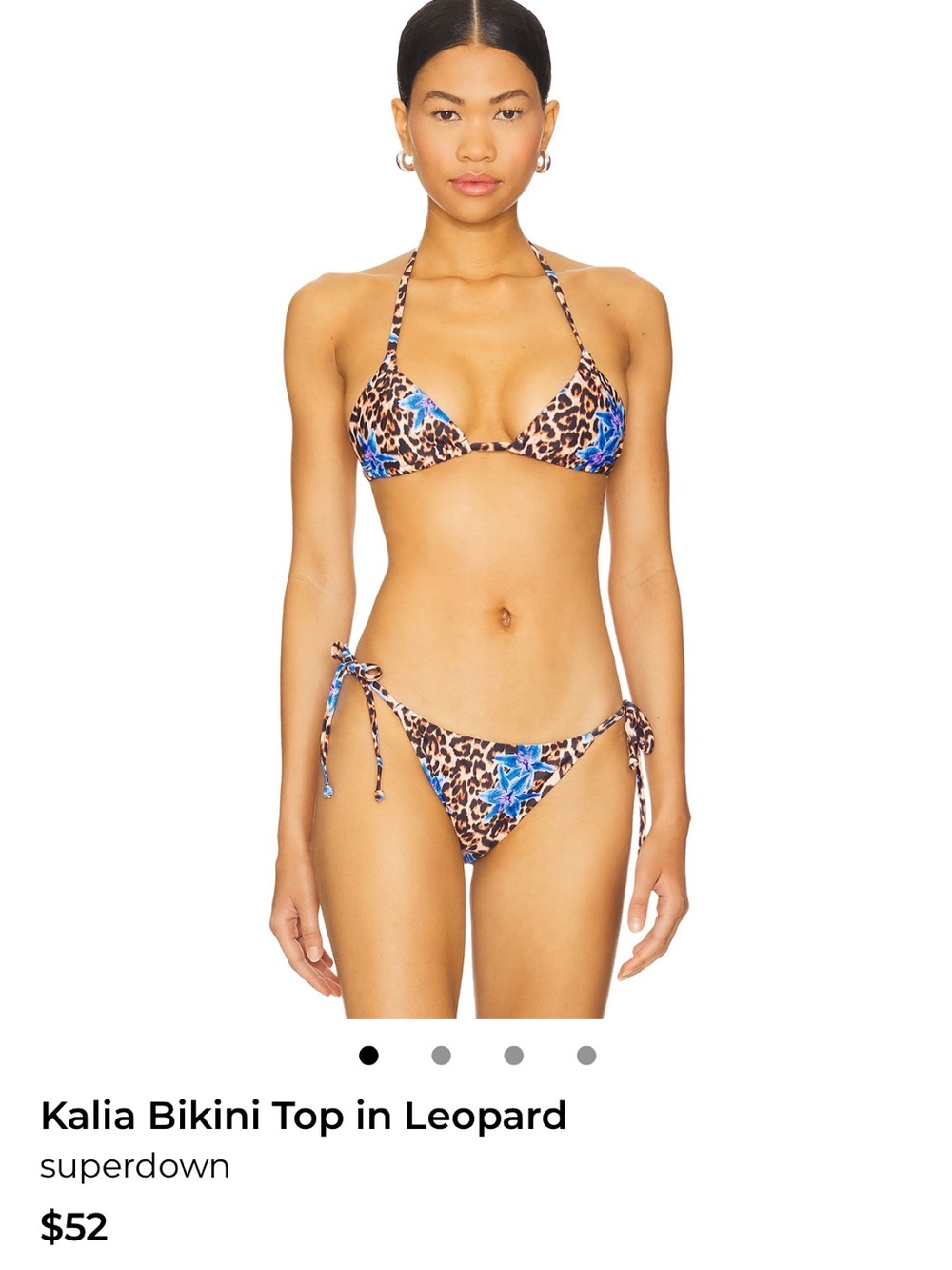 superdown Leopard & Blue Floral Tie-Side Bikini